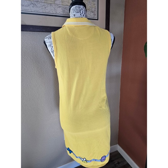 Vtg Y2K Disney World Pooh Yellow Sleeveless Polo Dress Girls XL/Womens SM - Picture 9 of 16